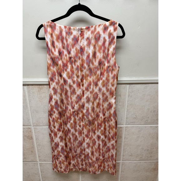 Ann Taylor Women's Silk Orange Cream Layered Fabric Front Sleeveless Dress 10 - Picture 3 of 7